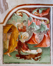 Clusone, Oratorio dei Disciplini o di San Bernardino, interno, affreschi sulla "Vita di Gesù"