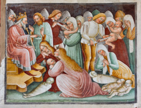 Clusone, Oratorio dei Disciplini o di San Bernardino, interno, affreschi sulla "Vita di Gesù"