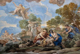 Medici Riccardi Palace, Gallery of Mirrors (or Room Luca Giordano): “Adonis killed by the boar”,