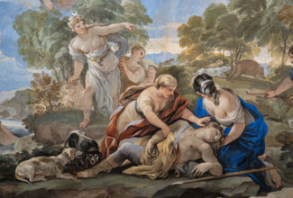 Medici Riccardi Palace, Gallery of Mirrors (or Room Luca Giordano): “Adonis killed by the boar”,
