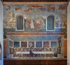 “L’Ultima Cena”, affresco (453 × 975 cm)  di Andrea del Castagno, 1447 circa, conservato sulla