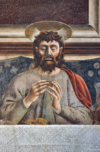 “L’Ultima Cena”, affresco (453 × 975 cm)  di Andrea del Castagno, 1447 circa, conservato sulla