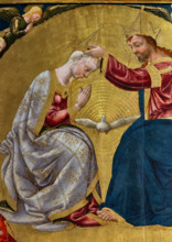 “Incoronazione della Vergine”, di Neri di Bicci, dipinto su tavola, 1473. Particolare con la
