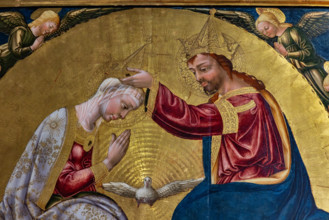 “Incoronazione della Vergine”, di Neri di Bicci, dipinto su tavola, 1473. Particolare con la