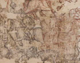 Palazzo Ducale, sala dei Papi, parete sud-est: “Torneo di Cavalieri” o “Torneo-battaglia di