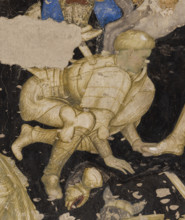 Palazzo Ducale, Pisanello room, south-east wall: “Tournament-Battle of Louvezerp”, 1430-1433, by