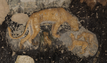 Palazzo Ducale, Pisanello room, south-east wall: “Tournament-Battle of Louvezerp”, 1430-1433, by