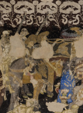 Palazzo Ducale, sala del Pisanello, parete sud-est: “Torneo-battaglia di Louvezerp”,  1430-1433, di