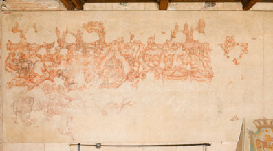 Palazzo Ducale, Pisanello room, north-east wall: “Tournament-Battle of Louvezerp”, 1430-1433, by