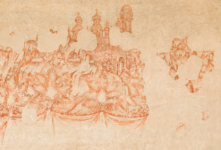Palazzo Ducale, Pisanello room, north-east wall: “Tournament-Battle of Louvezerp”, 1430-1433, by