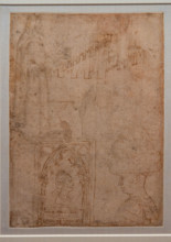 “Various studies: foreshortened architecture, portraits of Gianfrancesco Gonzaga e Niccolò III