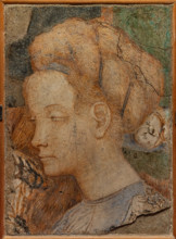 “Female figure”, detached wall painting, by Antonio di Puccio, known as Pisanello, 1430 - 5
The