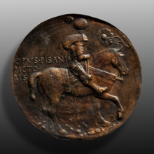 “Ludovico Gonzaga on horseback”, bronze medal, by Pisanello (Antonio di Puccio Pisano), after