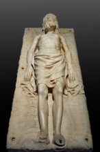 “Deposed Christ or Dead Christ”, marble statue by Jacopino da Tradate, 1420-30. The statue was