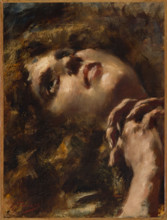 “ Viso femminile” di Gaetano Previati (FE 1852 - 1920).
Olio su tela, cm. 40 x 30.
Collezione