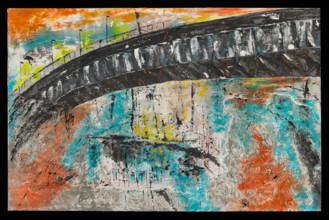 “Esodo” di Enrico Davolio (1965 - )
Tecnica mista, cm. 140 x 237.
Collezione Assicoop Unipol, inv