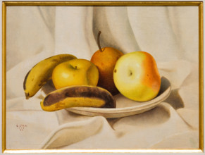 “Natura morta” di Oscar Eredi (FE 1901 - 1953).
Olio su tavola, cm. 30 x 40.
Collezione Assicoop