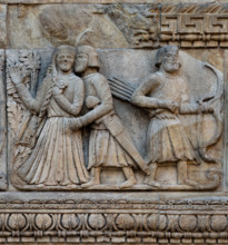 Fidenza, duomo (Cathedral of San Donnino), right tower (Trabucco Tower), west front: detail of