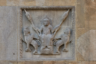 Fidenza, duomo (Cathedral of San Donnino), right tower (Trabucco Tower), west front:“The Flight