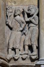 Fidenza, Duomo (Cattedrale di San Donnino), abside: “i mesi di marzo e aprile”, formella superstite