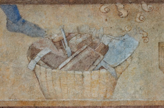 Pisa, Camposanto monumentale:
“La costruzione dell’arca”;  affreschi di Piero di Puccio, 1389/1391