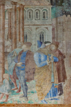 Pisa, Camposanto monumentale:
“Abramo e gli Adoratori di Belo (Baal)”, affreschi di Benozzo