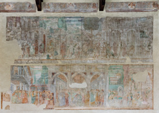 Pisa, Camposanto monumentale:
in alto, “Innocenza di Giuseppe”; 
in basso, “Giuseppe alla corte