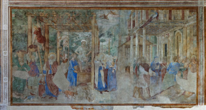 Pisa, Monumental Cemetery: 
 “Grape Harvest and Drunkenness of Noah”, frescoes by Benozzo