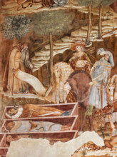 Pisa, Monumental Cemetery: "Triumph of Death," detail of the frescoes by Buonamico Buffalmacco,