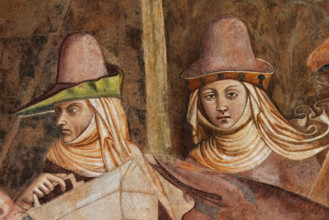 Pisa, Monumental Cemetery: "Triumph of Death," detail of the frescoes by Buonamico Buffalmacco,