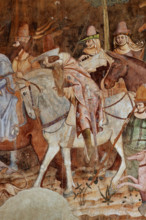 Pisa, Monumental Cemetery: "Triumph of Death," detail of the frescoes by Buonamico Buffalmacco,