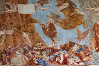 Pisa, Monumental Cemetery: "Triumph of Death," detail of the frescoes by Buonamico Buffalmacco,
