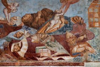 Pisa, Monumental Cemetery: "Triumph of Death," detail of the frescoes by Buonamico Buffalmacco,