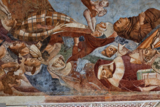 Pisa, Camposanto monumentale: ”Trionfo della Morte”, particolare degli affreschi di Buonamico