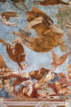 Pisa, Monumental Cemetery: "Triumph of Death," detail of the frescoes by Buonamico Buffalmacco,