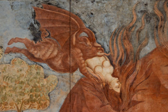 Pisa, Monumental Cemetery: "Triumph of Death," detail of the frescoes by Buonamico Buffalmacco,