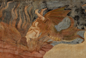 Pisa, Camposanto monumentale: ”Trionfo della Morte”, particolare degli affreschi di Buonamico