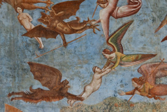 Pisa, Monumental Cemetery: "Triumph of Death," detail of the frescoes by Buonamico Buffalmacco,