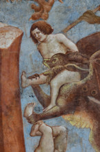 Pisa, Monumental Cemetery: "Triumph of Death," detail of the frescoes by Buonamico Buffalmacco,