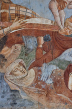 Pisa, Camposanto monumentale: ”Trionfo della Morte”, particolare degli affreschi di Buonamico