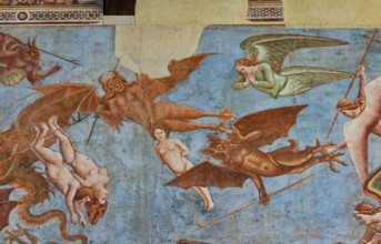 Pisa, Camposanto monumentale: ”Trionfo della Morte”, particolare degli affreschi di Buonamico