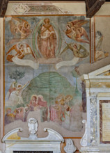 Pisa, Camposanto monumentale, parete est:
“Ascensione”.  Affreschi di Buonamico Buffalmacco,