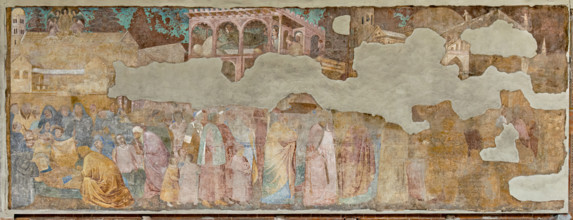 Pisa, Camposanto monumentale:
“Morte e funerali di San Ranieri” , affresco di Antonio Veneziano,
