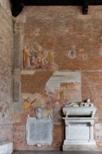 Pisa, Camposanto monumentale:
in basso: “Monito di Elia e morte di re Ozia”;
in alto: “Il fuoco