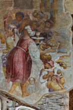 Pisa, Monumental Cemetery: 
“Balthasar’ Feast”, frescoes by Zaccaria Rondinosi, 1664. Detail