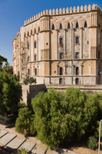 Palazzo Reale (Palazzo dei Normanni), fronte Sud-Ovest:
Palazzo Reale o "dei Normanni", Palermo