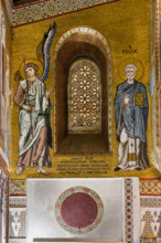 Palermo, Palazzo Reale o Palazzo dei Normanni,  Cappella Palatina (Basilica), parete nord: mosaico