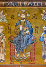 Palermo, Palazzo Reale o Palazzo dei Normanni,  Cappella Palatina (Basilica), controfacciata: