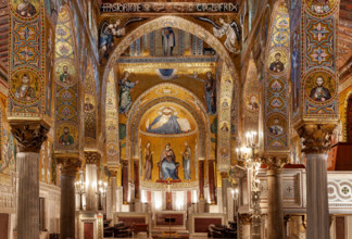 Palermo, Palazzo Reale o Palazzo dei Normanni,  Cappella Palatina (Basilica), veduta generale.