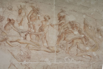 Pisa, Museo delle sinopie:
“Inferno”.  Sinopia preparatoria degli affreschi di Buonamico